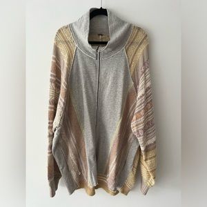Free People boho zip cardigan L